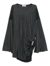 The Attico Shiny Grey Silk-Nylon Mini Dress Grey