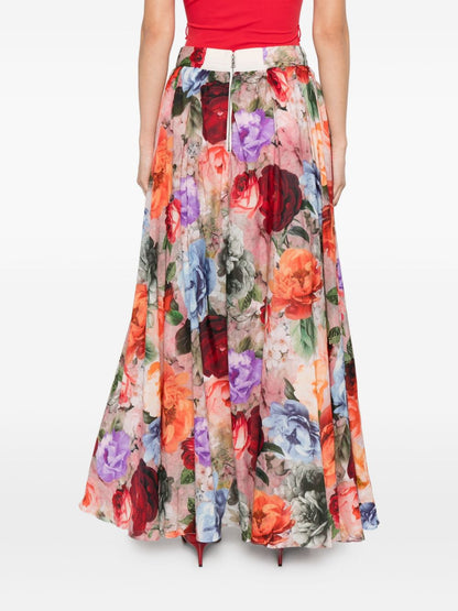 Alice + Olivia Nilda Maxi Skirt in Multicolour Silk-Cotton MultiColour