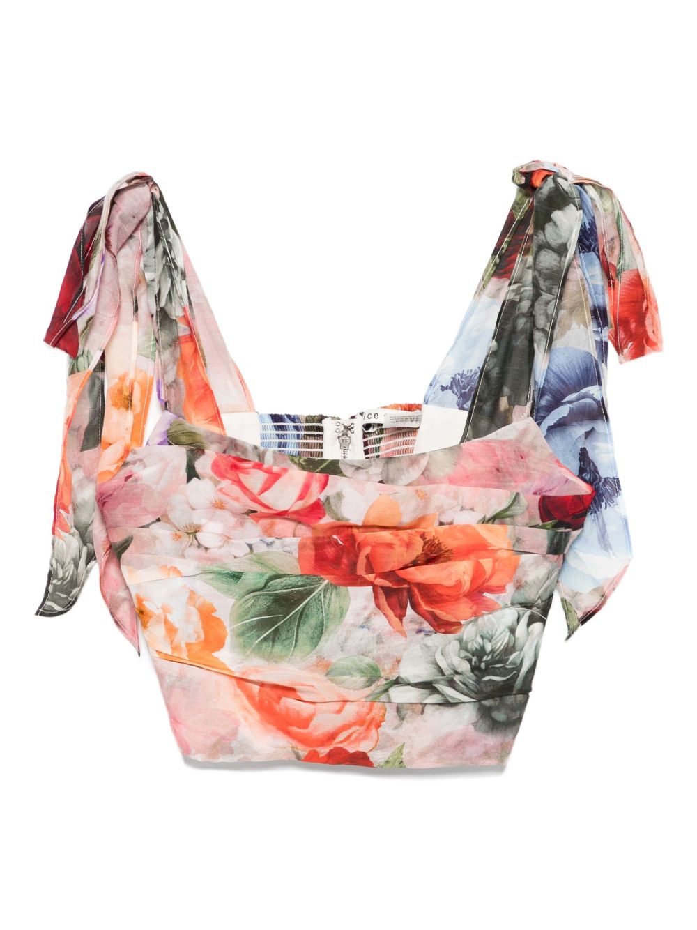 Alice + Olivia Haven Silk Blend Bustier Top Multicolour