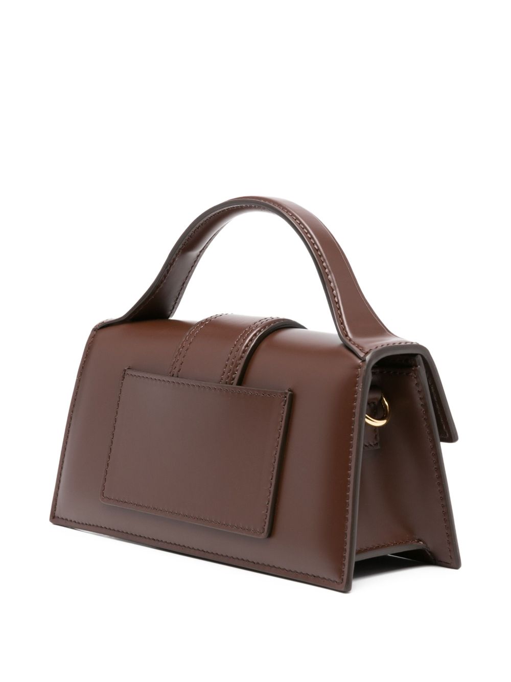 JACQUEMUS The Child Small Flap Bag Brown Leather with Gold Logo brown