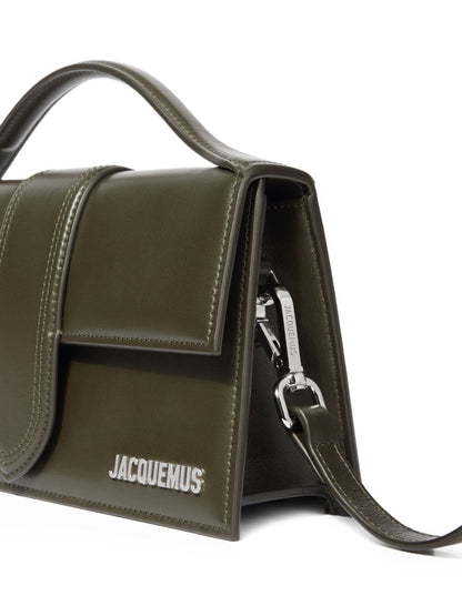 JACQUEMUS Child Mini Leather Bag with Flap Green