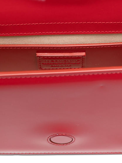JACQUEMUS Le Grand Bambino Leather Tote Bag Red