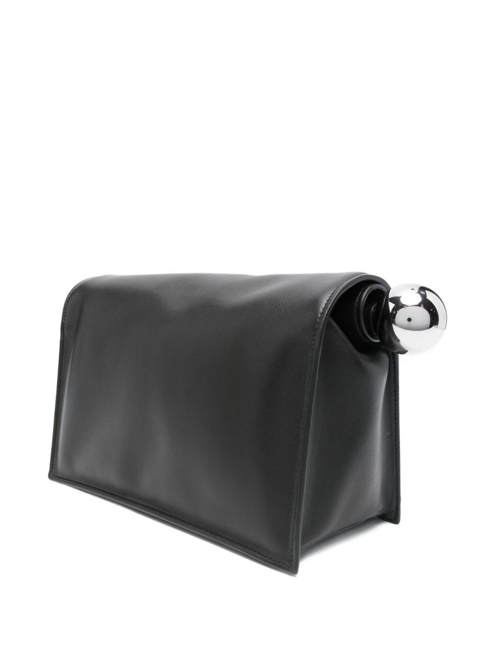 Jacquemus La Pochette Rond Carré Black Leather Clutch Bag Black