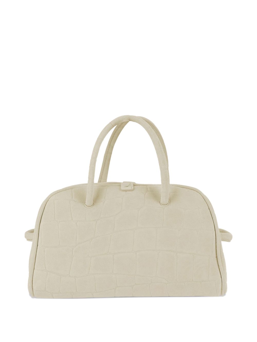Jacquemus The Small Turismo Crocodile-Effect Knotted Shoulder Bag Ivory