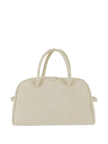 Jacquemus The Small Turismo Crocodile-Effect Knotted Shoulder Bag Ivory
