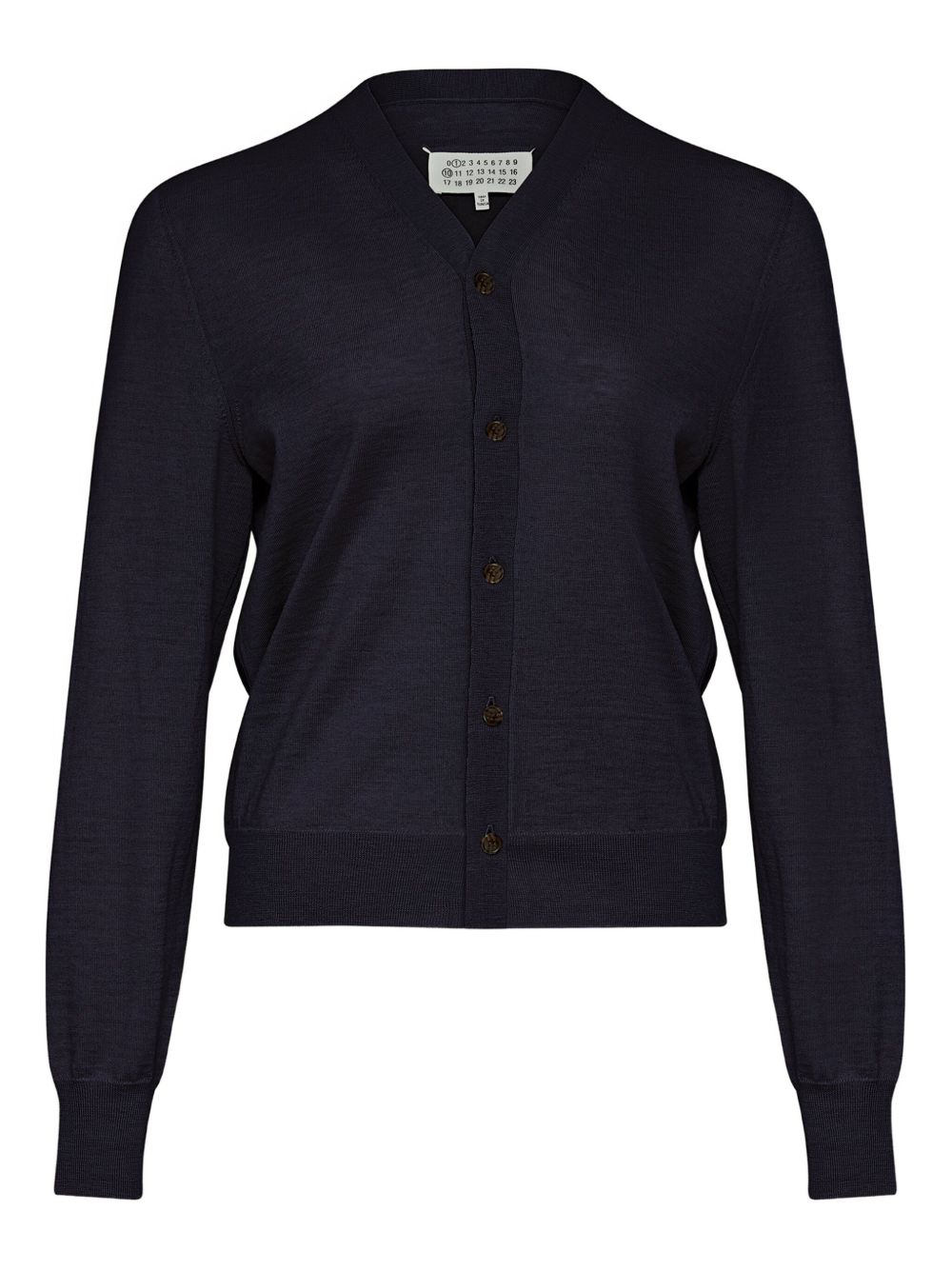 Maison Margiela Wool V-Neck Buttoned Cardigan Blue