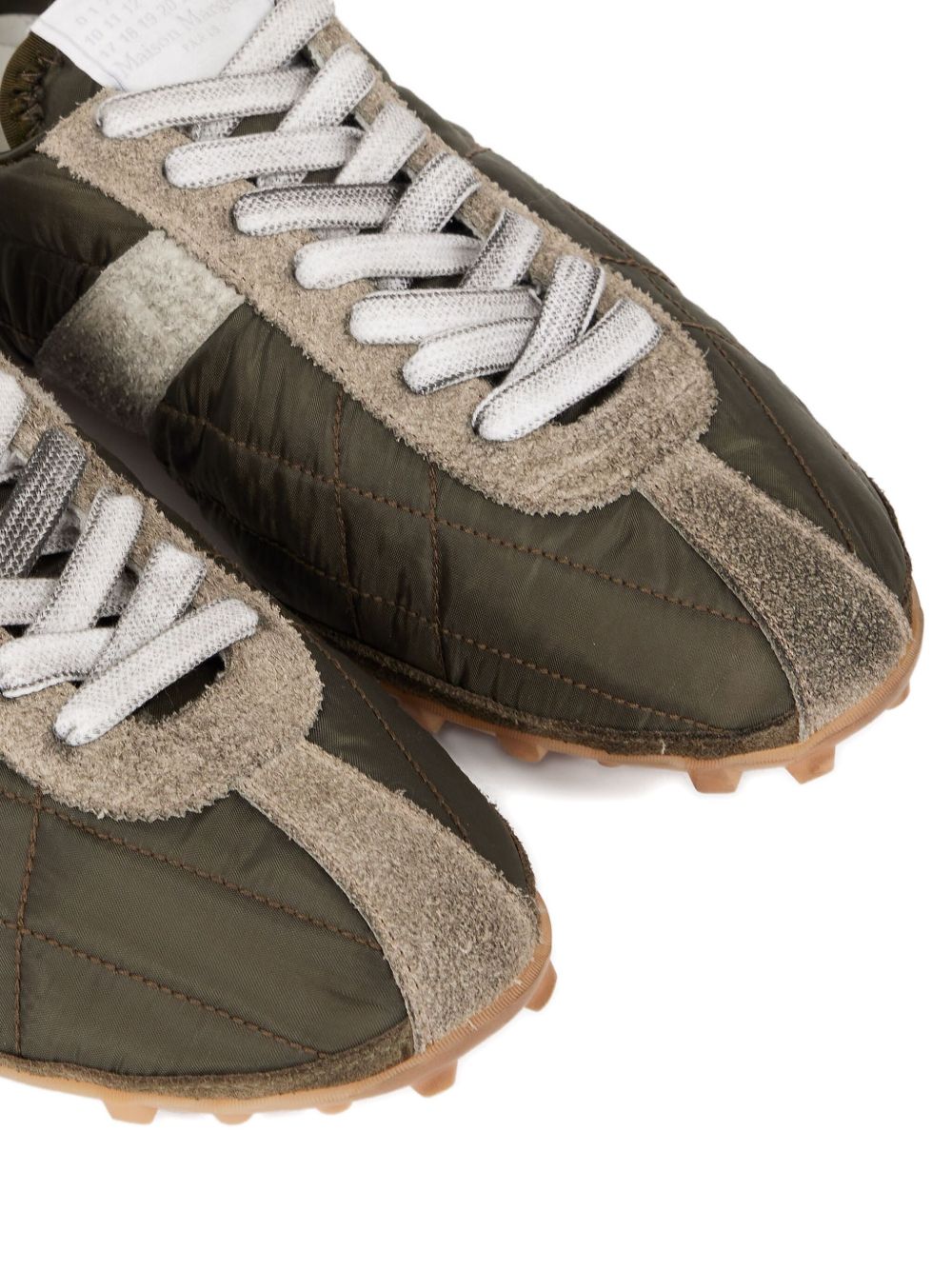 Maison Margiela Sprinters Low Panelled Quilted Sneakers Green