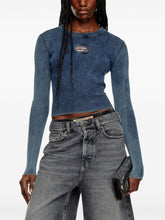 Diesel Ribbed Cut-Out Organic Cotton Sweater Blue