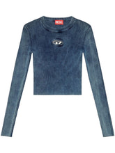 Diesel Ribbed Cut-Out Organic Cotton Sweater Blue