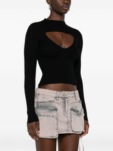 Diesel Ribbed Wool Keyhole-Neckline Sweater Black