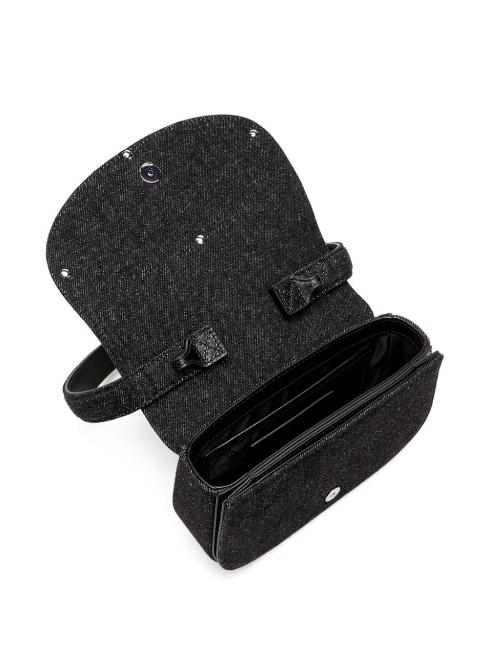 Diesel 1DR Iconic Nappa Leather Shoulder Bag Black