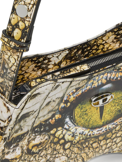 Diesel Play-Glossy Printed Shoulder Bag Beige