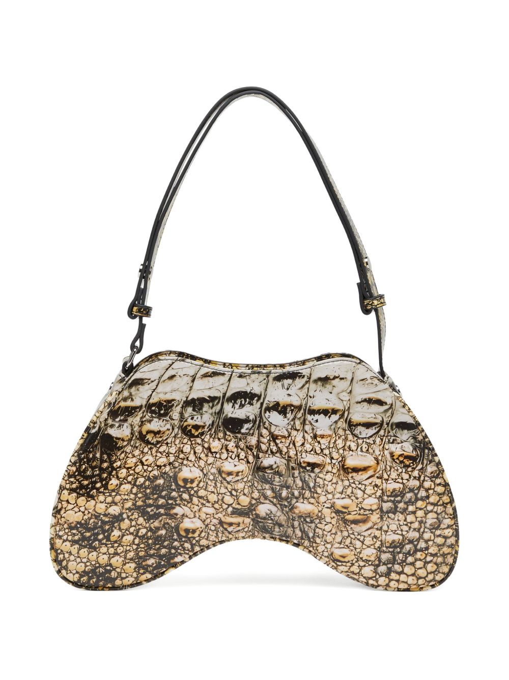 Diesel Play-Glossy Printed Shoulder Bag Beige