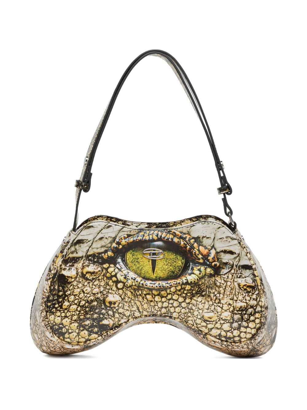 Diesel Play-Glossy Printed Shoulder Bag Beige