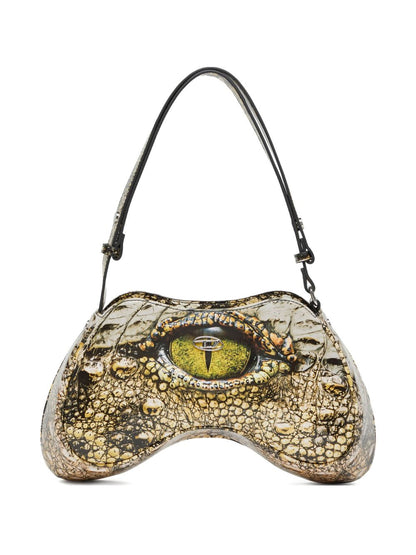 Diesel Play-Glossy Printed Shoulder Bag Beige