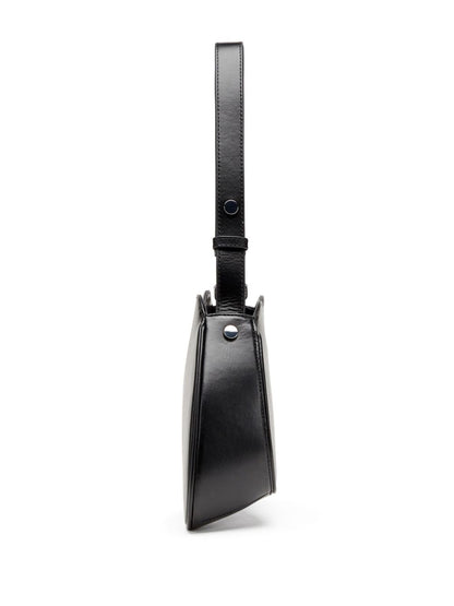 Diesel Play Semi Gloss Leather Shoulder Bag Black