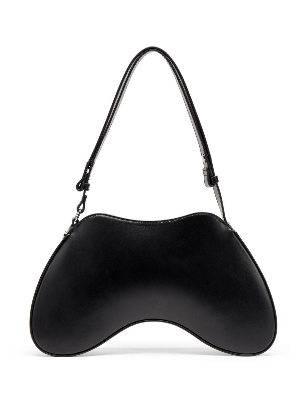 Diesel Play Semi Gloss Leather Shoulder Bag Black