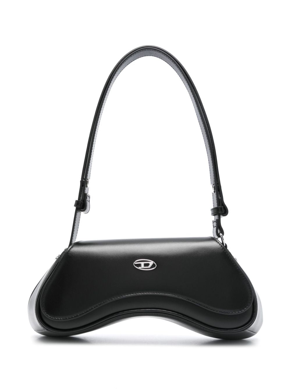 Diesel Play Semi Gloss Leather Clutch Bag Black