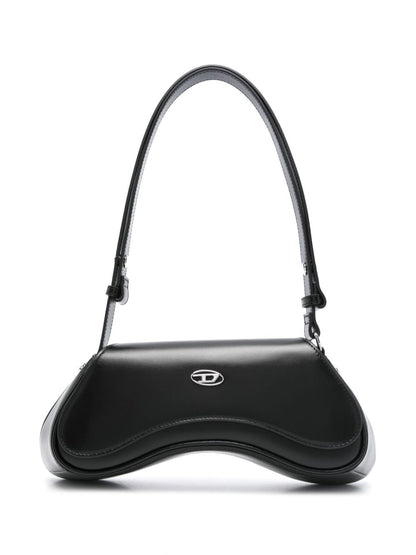Diesel Play Semi Gloss Leather Clutch Bag Black