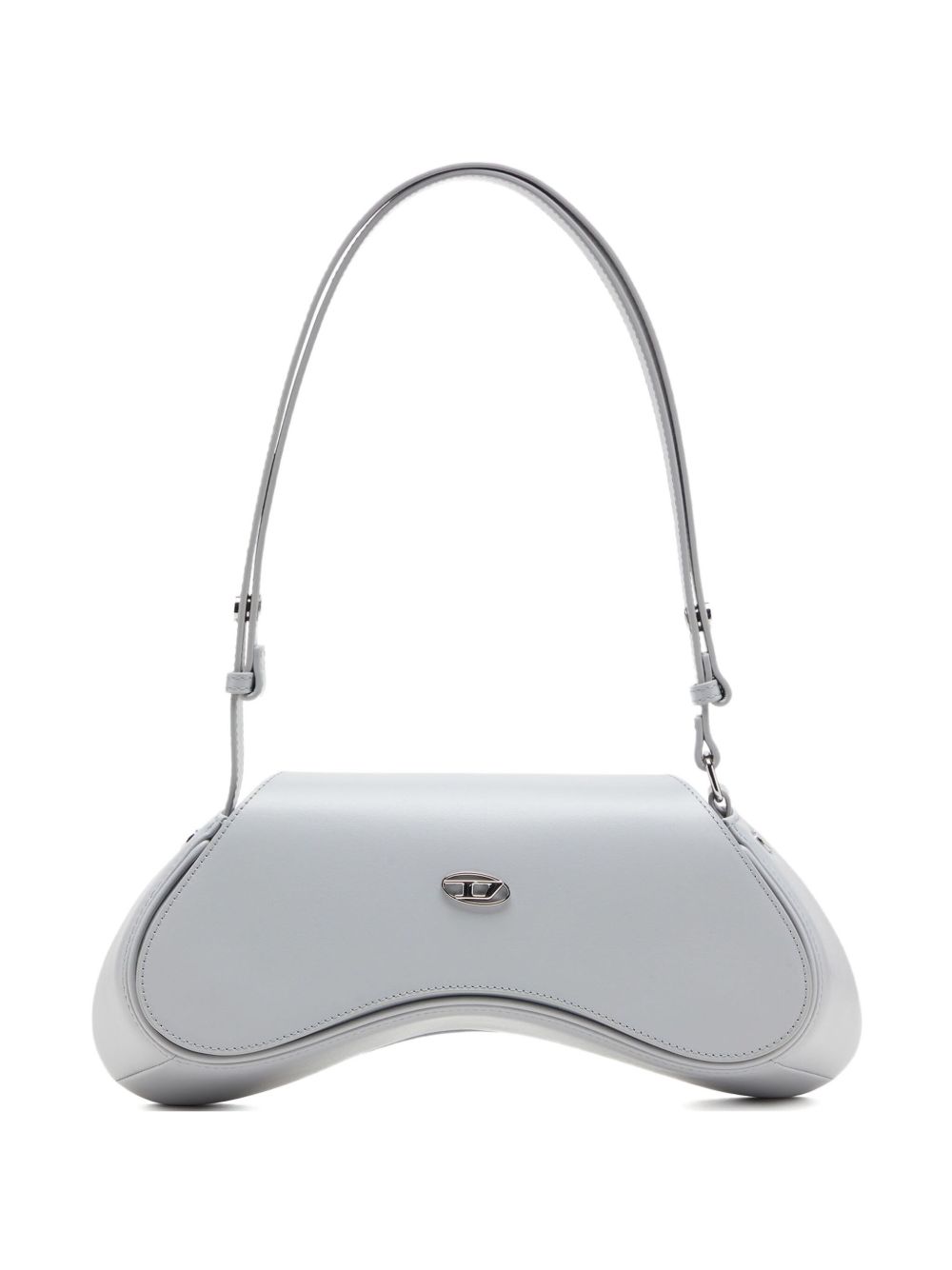 Diesel Play-Glossy Leather Crossbody Bag White