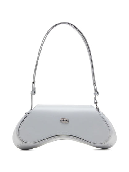Diesel Play-Glossy Leather Crossbody Bag White
