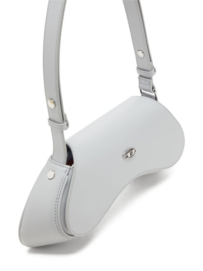 Diesel Play-Glossy Leather Crossbody Bag White