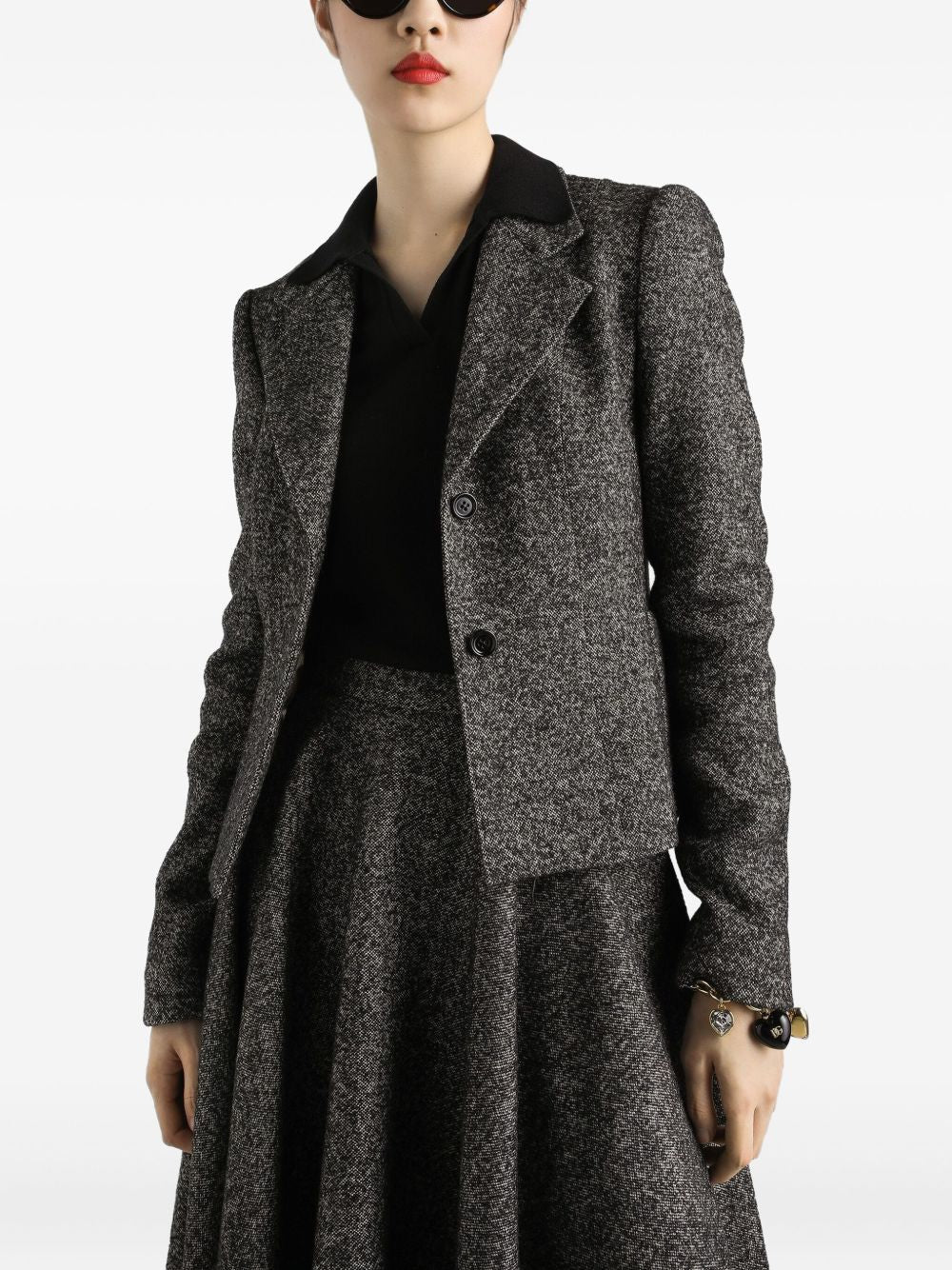 Dolce &amp; Gabbana Single-Breasted Wool Jacket Grey Grey