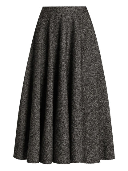 Dolce &amp; Gabbana High-Waisted Wool Pleated Midi Skirt Grey