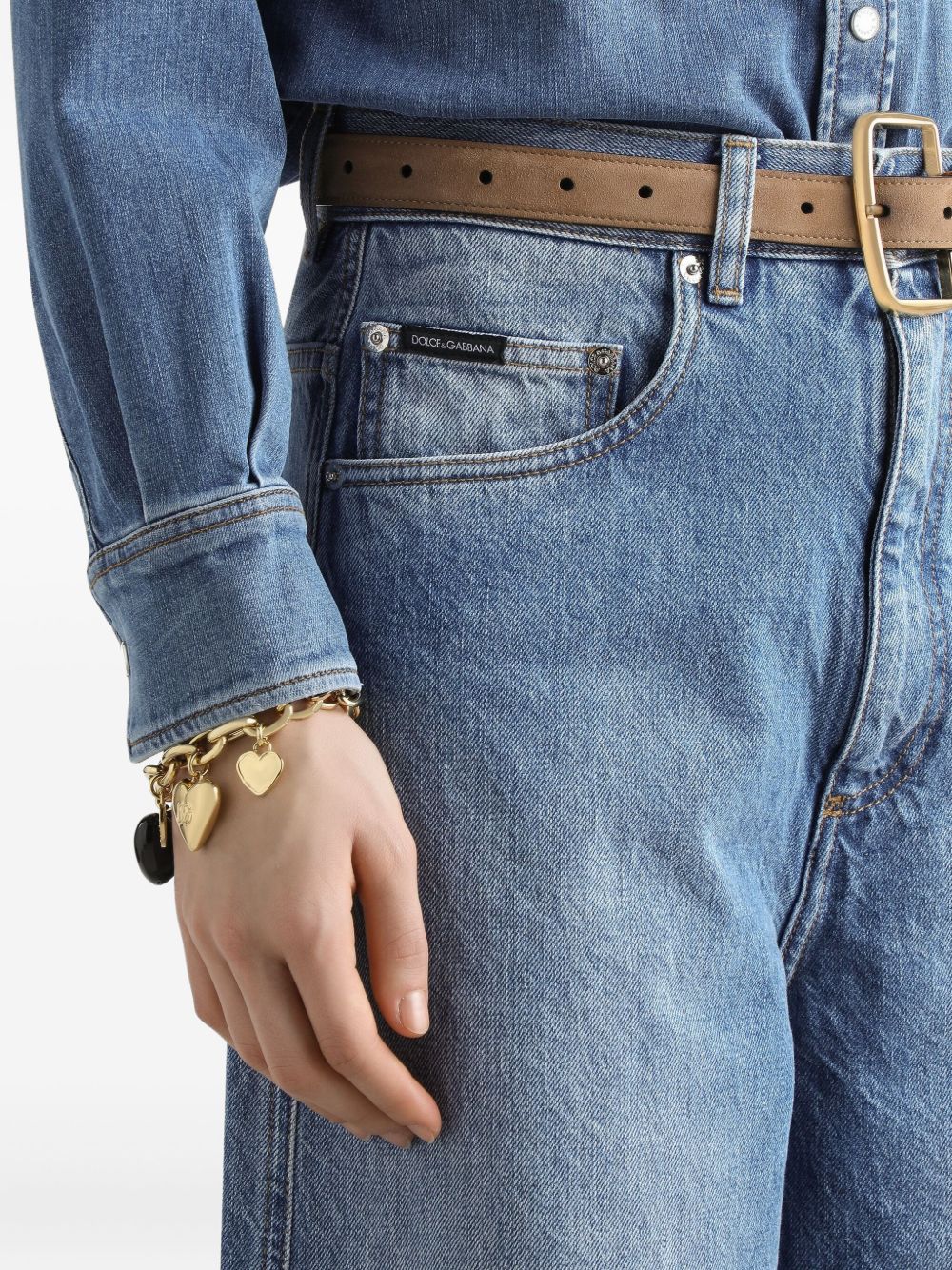 Dolce &amp; Gabbana High-Waisted Clear Blue Denim Jeans Clear Blue