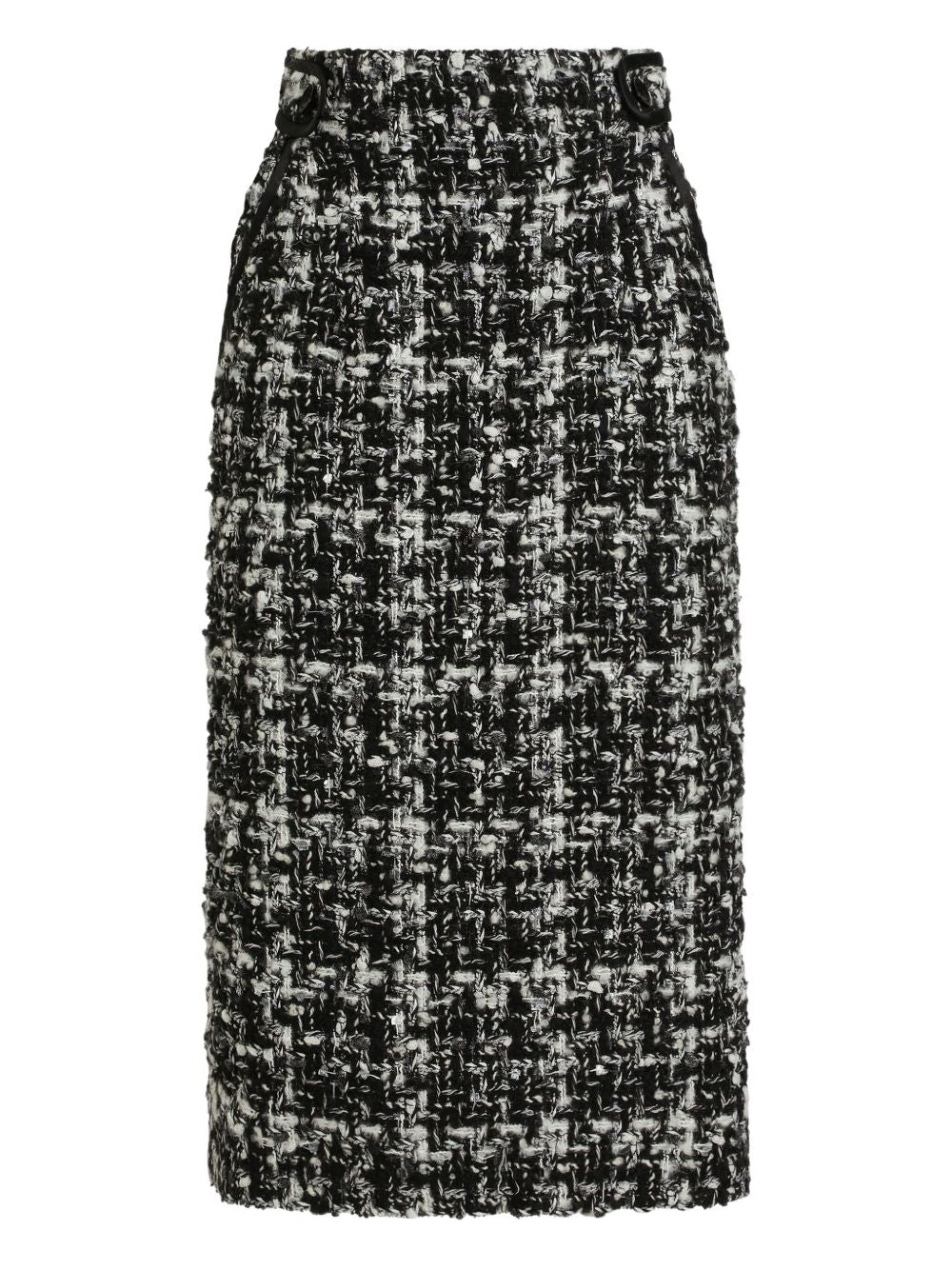 Dolce &amp; Gabbana Tweed Wool-Blend Midi Skirt Grey