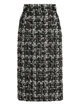 Dolce & Gabbana Tweed Wool-Blend Midi Skirt Grey