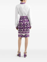 Dolce & Gabbana Cotton Maiolica Print Shirt White White