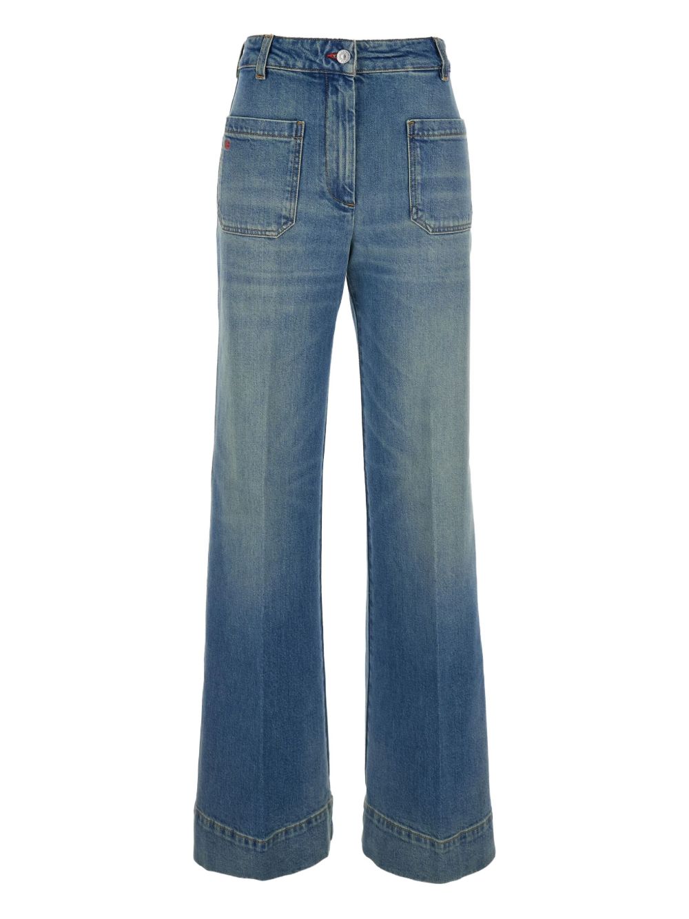 Victoria Beckham High-Rise Flared Jeans in Clear Blue clear blue