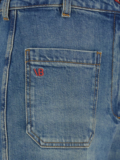 Victoria Beckham High-Rise Flared Jeans in Clear Blue clear blue