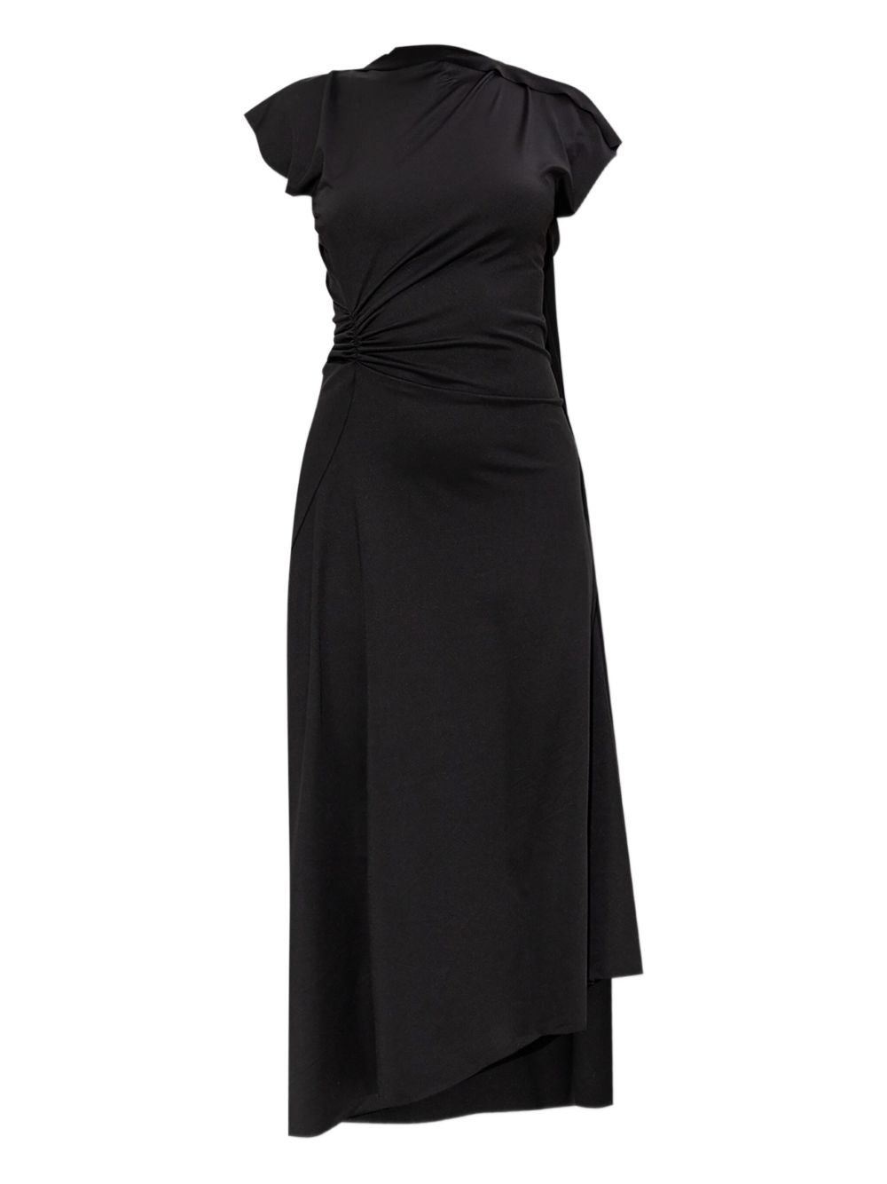 Victoria Beckham Asymmetric Draped Midi Dress Black black