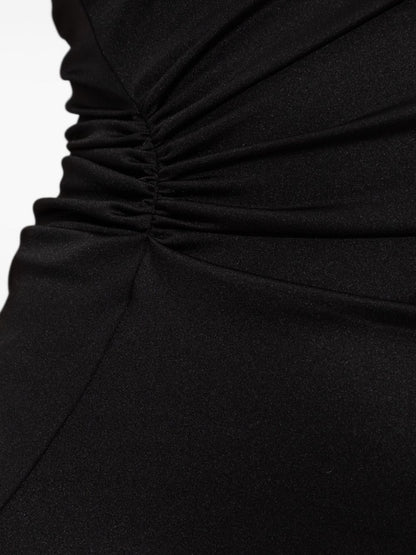 Victoria Beckham Asymmetric Draped Midi Dress Black black