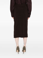 Victoria Beckham Ribbed Merino Wool-Blend Midi Skirt Brown Brown