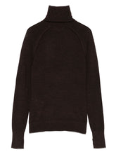 Victoria Beckham Merino Wool Raglan Sweater in Dark Brown Brown