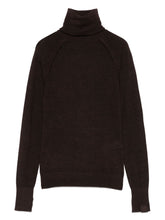 Victoria Beckham Merino Wool Raglan Sweater in Dark Brown Brown