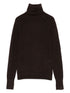 Victoria Beckham Merino Wool Raglan Sweater in Dark Brown Brown