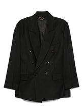 Victoria Beckham Double-Breasted Wool-Blend Blazer Black Black