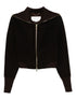 Victoria Beckham Cropped High-Neck Wool-Blend Jacket Brown
