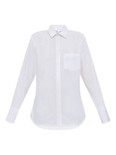 Victoria Beckham Classic White Cotton Shirt with Embroidered Logo White