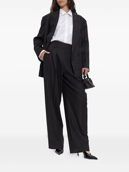 Victoria Beckham Classic White Cotton Shirt with Embroidered Logo White