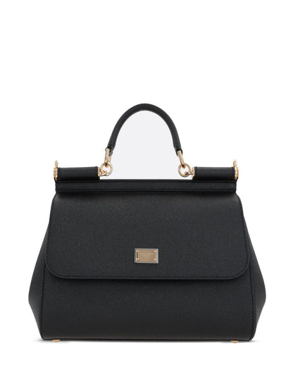 Dolce &amp; Gabbana Small Sicily Leather Handbag Black