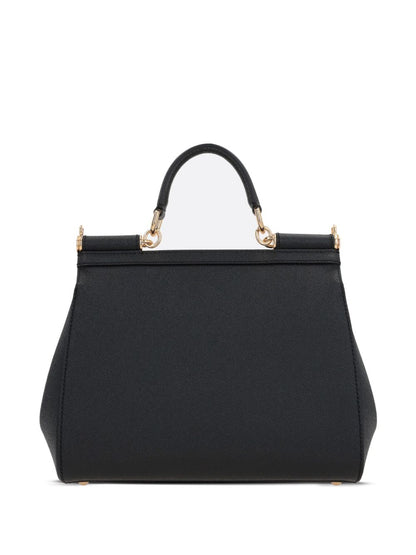 Dolce &amp; Gabbana Small Sicily Leather Handbag Black