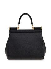 Dolce & Gabbana Sicily Large Leather Handbag Black