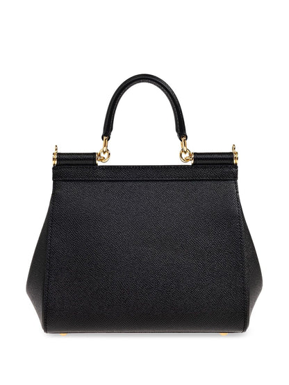 Dolce &amp; Gabbana Sicily Large Leather Handbag Black