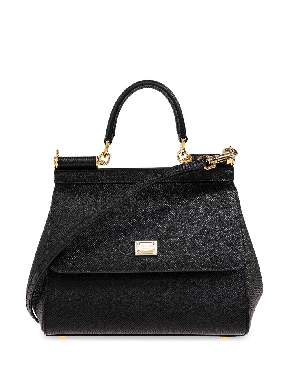 Dolce &amp; Gabbana Sicily Large Leather Handbag Black
