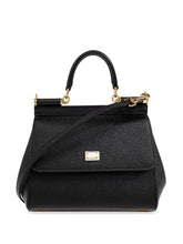 Dolce & Gabbana Sicily Large Leather Handbag Black